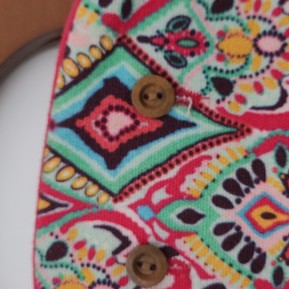 Vintage style Hand Bag with Wooden Handles - Picture 2 of 7